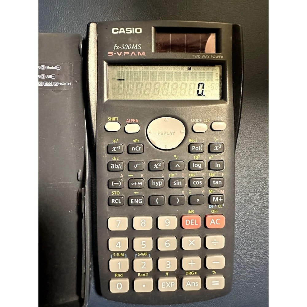 Casio fx-300MS Scientific Calculator S-V.P.A.M. Two Way Power Black
